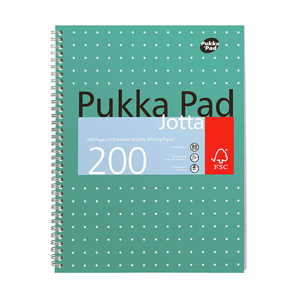 Notepad spiral A4 | Metallic green | Pukka Pad Jotta | 100 sheets 200442 - 1