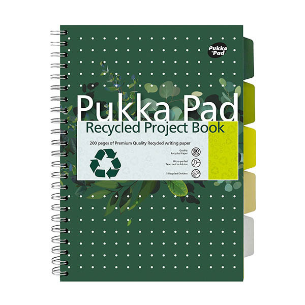 Notepad spiral A4 | green | Pukka Pad recycled | 100 sheets 200455 - 1