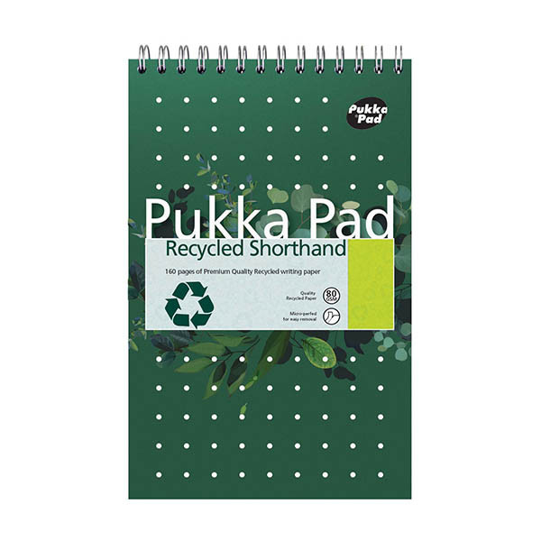 Pukka Pad A4 lined recycled shorthand writing pad, 80 sheets 200454 - 1