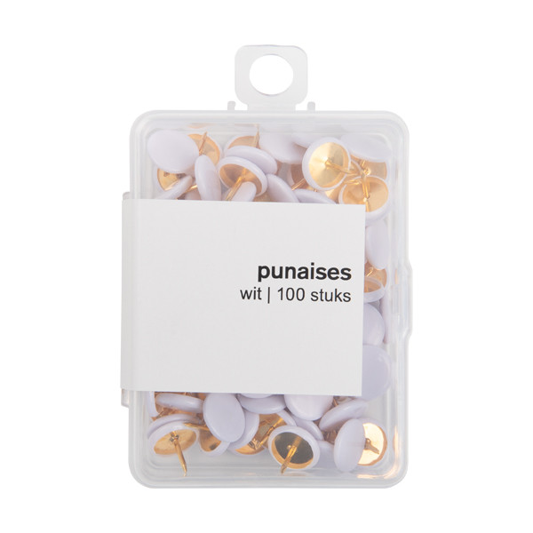 Push pins | 123ink | white | 100-pack 301996 - 1