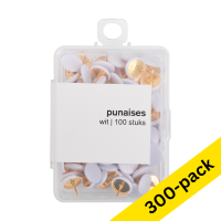 Push pins | 123ink | white | 300-pack