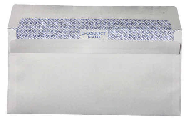 >Envelope 110 x 220mm (DL | EA5/6 window @ left) | self-adhesive | Q-Connect KF3455 | 1,000-pack IE000566 - 2