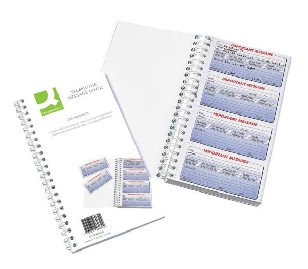 >Telephone message duplicate book (400 messages) | Q-Connect KF01336 IE000763 - 2