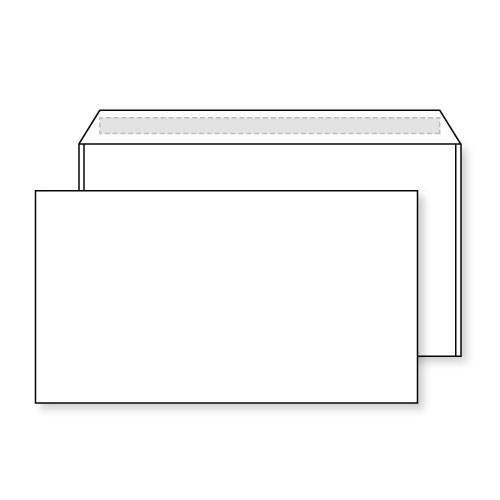 Q-Connect 500 Envelopes, DL size, self seal white, 100g (7772)  500310 - 1