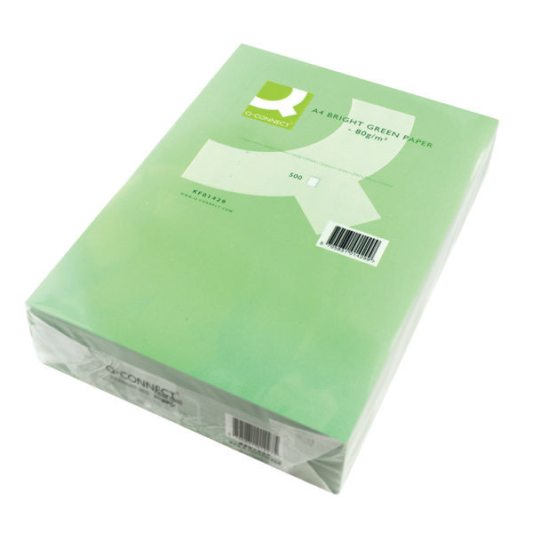 Q-Connect 80g Q-Connect KF01429 bright green A4 copier paper, 80g  (500 sheets) KF01429 235200 - 1