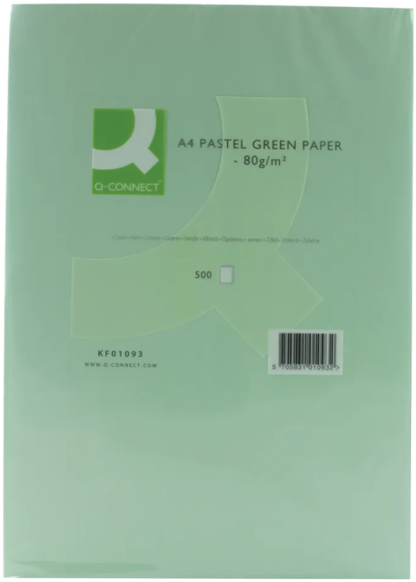 A4 80g paper (green) | Q-Connect KF01093 | 500 sheets 235102 - 1