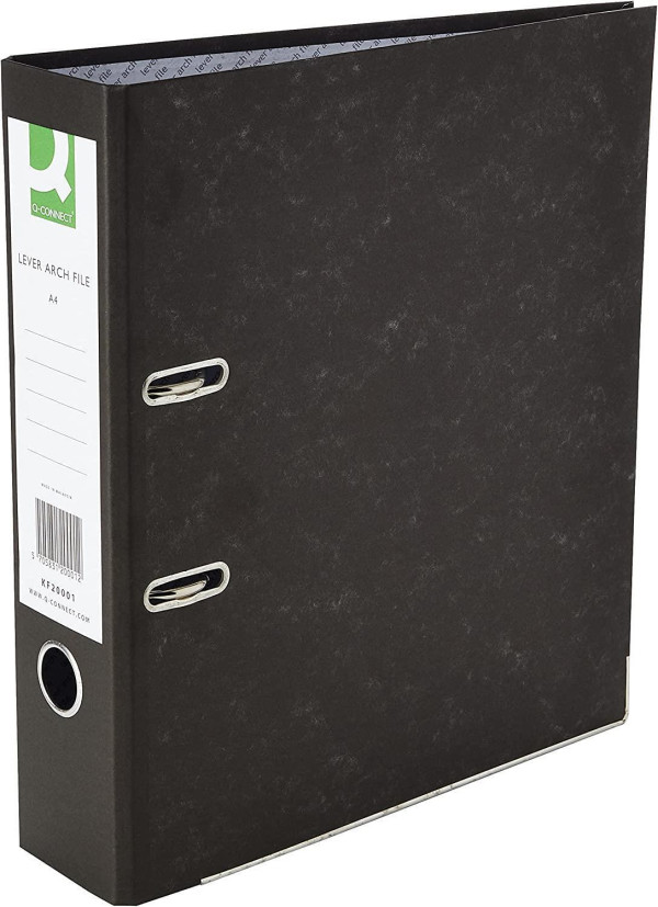 A4 lever arch file | Q-Connect | black 70mm 423379 - 1