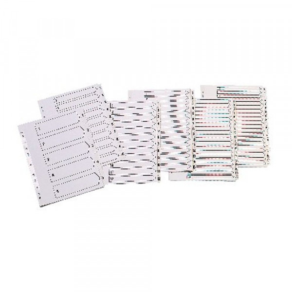 Cardboard tabs 1-5 (50 white tabs) | A4, 11-hole | Q-Connect KF01527 235210 - 1