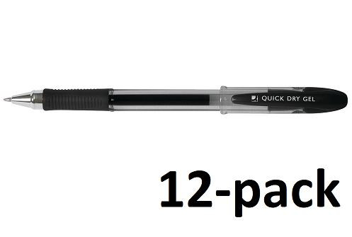 Q-Connect KF00678 black quick-dry gel pen (12-pack)  500486 - 1