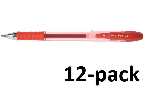 Q-Connect KF00680 red quick-dry gel pen (12-pack)  500488 - 1