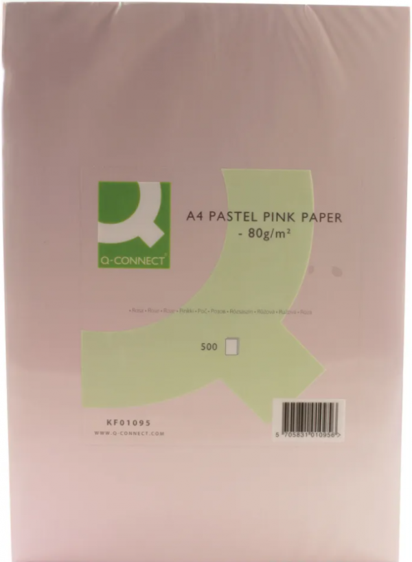 Q-Connect KF01095 pink A4 paper, 80g (500 sheets) KF01095 235104 - 1
