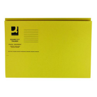 Q-Connect KF01185 foolscap yellow, square cut folder, 250gsm (100-pack) KF01185 246163