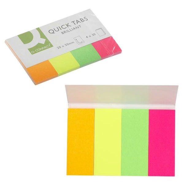 Q-Connect KF01226 neon page markers (200 tabs) KF01226 235091 - 1