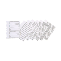 Q-Connect KF01351 white A4 plastic tabs with A-Z tabs (11 holes) KF01351 500594