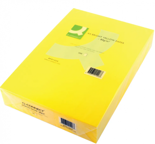 Q-Connect KF01426 bright yellow A4 copier paper, 80g (500 sheets) KF01426 235198 - 1
