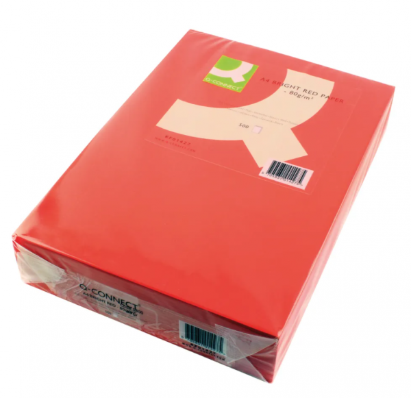 Q-Connect KF01427 bright red A4 copier paper, 80g (500 sheets) KF01427 235197 - 1