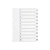 Q-Connect KF01528 white A4 cardboard tabs with indexes 1-10 (11 holes)