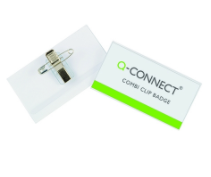 Q-Connect KF01567 combination badge, 54mm x 90mm (50-pack) KF01567 246287 - 1