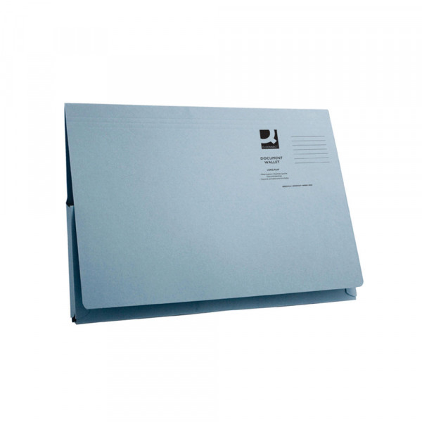 Q-Connect KF03929 blue long flap document wallet (50-pack)  246229 - 1