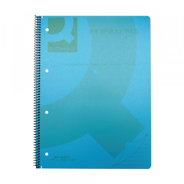 Q-Connect KF10037 A4 spiral bound polypropylene notebook, 5-pack, 160 Pages KF10037 500586 - 1
