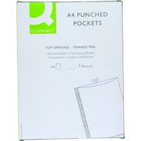 Q-Connect KF24001 A4 multi-punched plastic pocket, top-open, (100-pack) KF24001 235009