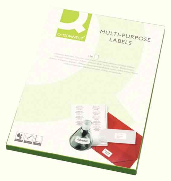 Q-Connect KF26051 Multi-Purpose label 63.5 x 38 mm 21 per A4 sheet white (100 pk) KF26051 246217 - 1