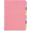 Q-Connect KF26082 coloured A4 cardboard tabs with 10 tabs (11 holes)