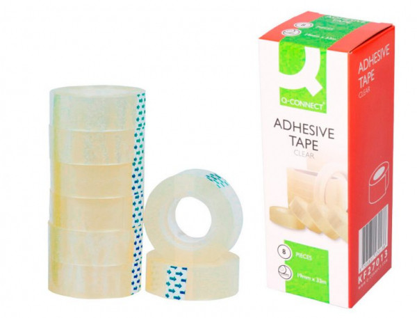 Q-Connect KF27013 easy-tear tape 19mm x 33m, pack of 8 rolls KF27013 235074 - 1