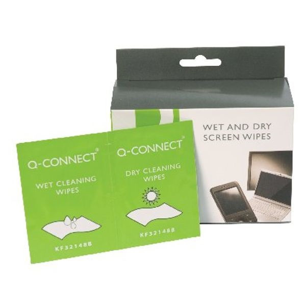Q-Connect KF32148 wet and dry wipes (20-pack) KF32148 238052 - 1