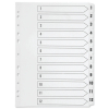 Plastic tabs 1-12 (12 white tabs) | A4, 11-hole | Q-Connect KF01354
