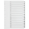 Plastic tabs 1-15 (15 white tabs) | A4, 11-hole | Q-Connect KF01355