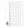 Plastic tabs 1-20 (20 white tabs) | A4, 11-hole | Q-Connect KF01356Q | 10-pack 500592 - 1