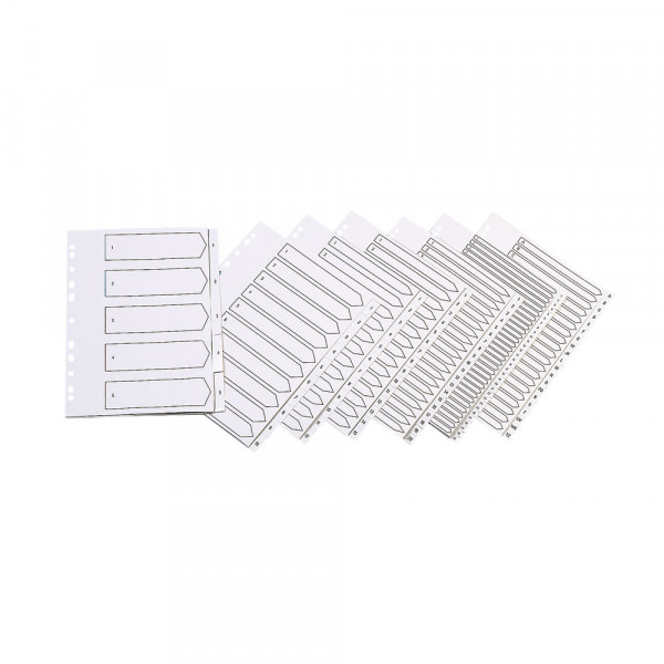 Plastic tabs A-Z (20 white tabs) | A4, 11-hole | Q-Connect KF01351 500594 - 1