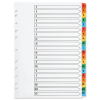 Plastic tabs A-Z (20 white/coloured tabs) | A4, 11-hole | Q-Connect KF01523