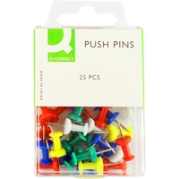 Push pins | Q-Connect | assorted colours | 25-pack 246166