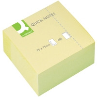 Sticky Notes 76 x 76mm | 400 sheets yellow cube | Q-Connect Quick Note 235121 - 1