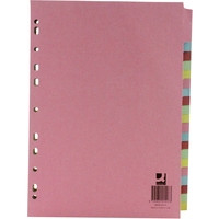 Q-Connect coloured A4 cardboard tabs with 20 tabs (11 holes) KF01517 235004 - 1