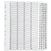 Q-Connect white A4 cardboard tabs with indexes 1-100 (11 holes) 05701/CS571-10 500605