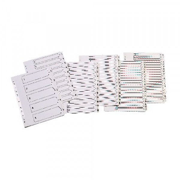 Q-Connect white A4 cardboard tabs with indexes 1-5 (11 holes) KF01527 235210 - 1