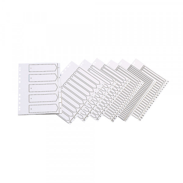 Q-Connect white A4 plastic tabs with A-Z tabs (11 holes) KF01351 500594 - 1