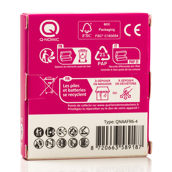 Q-Nomic Lithium 1.5V AA batteries (4-pack) AA FR6 AQN00003 - 5