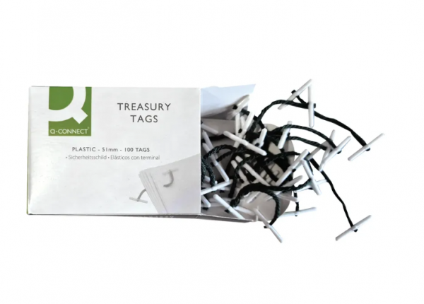Q-connect KF04571 Plastic Ended Treasury Tag, 51mm (100-pack)  246275 - 1