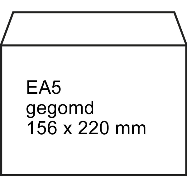 Raadhuis C5 (EA5) white gummed service envelope, 156mm x 220mm (500-pack) 209032 - 1