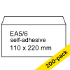 Raadhuis DL (EA5/6) white self-adhesive service envelope, 110mm x 220mm (200-pack)