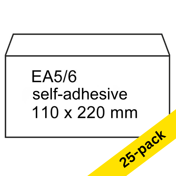 Raadhuis DL (EA5/6) white self-adhesive service envelope, 110mm x 220mm  (25-pack) 209004 - 1