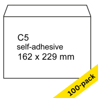 Raadhuis Exclusive C5 white self-adhesive document envelopes, 162mm x 229mm (100-pack) 209176