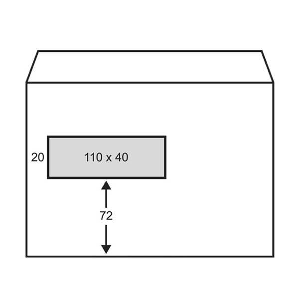 Raadhuis Exclusive C5 white self-adhesive service envelope with window on left, 162mm x 229mm (100-pack) 209178 - 2