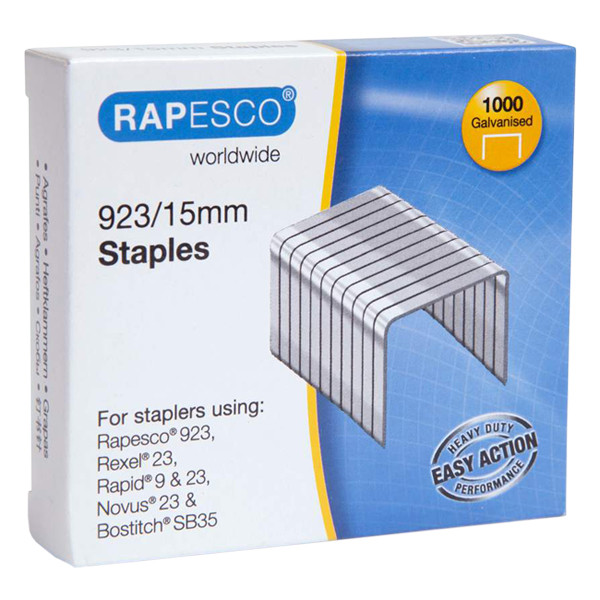 Rapesco 23/15 staples galvanised (1000-pack) 1239 226818 - 1
