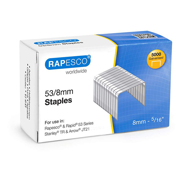 Rapesco 53/8 galvanised staples (5000-pack) 0750 202090 - 1