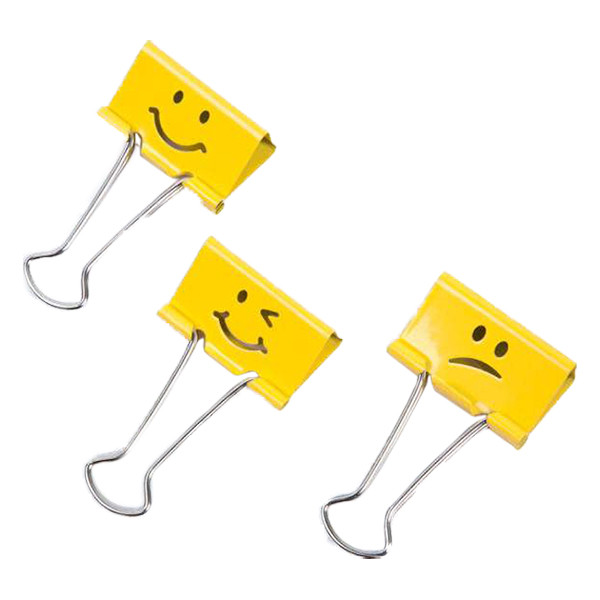 Foldback clip 19mm | bright yellow | Rapesco Emoji | 20-pack 226806 - 1